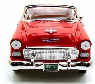 1955 CHEVROLET BEL AIR CONVERTIBLE RED SOFT TOP 1:18 MODEL