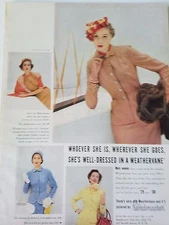1953 Tailored By Handmacher Weathervane Twice Piped Suit Original Ad