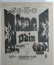 EZO/ Odin at The Country Club September 5 1987 Original Advertisement 10.5"x13"