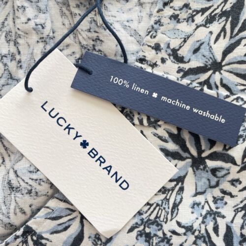 Lucky Brand 100% Leinen Blumen Stufen Boho Beach Resort Weiß Kleid Sommer XL - Bild 10 von 11