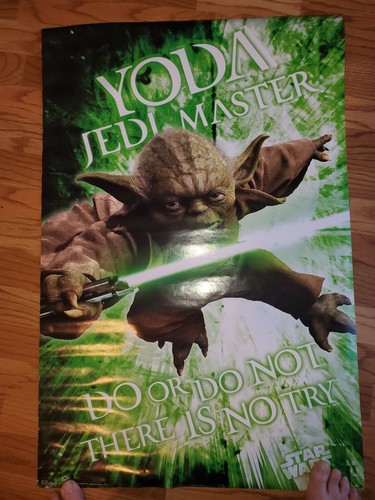ULTRA RARE! STAR WARS PREQUELS ORIGINAL OFFICIAL POSTER YODA JEDI MASTER 22x34 - Picture 3 of 3