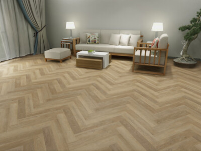 Klickvinyl Eiche hell Fischgräte - Herringbone Optik mit Trittschall m²/39,99 