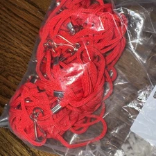 Pack of 40 pcs Red ROPE ROUND ID NECK LANYARDS SWIVEL J HOOK HEAVY DUTY