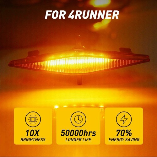 Set of 4pcs Grille Led Amber Lights Light For Toyota 4Runner TRD Pro 2014-2021 - Picture 8 of 12