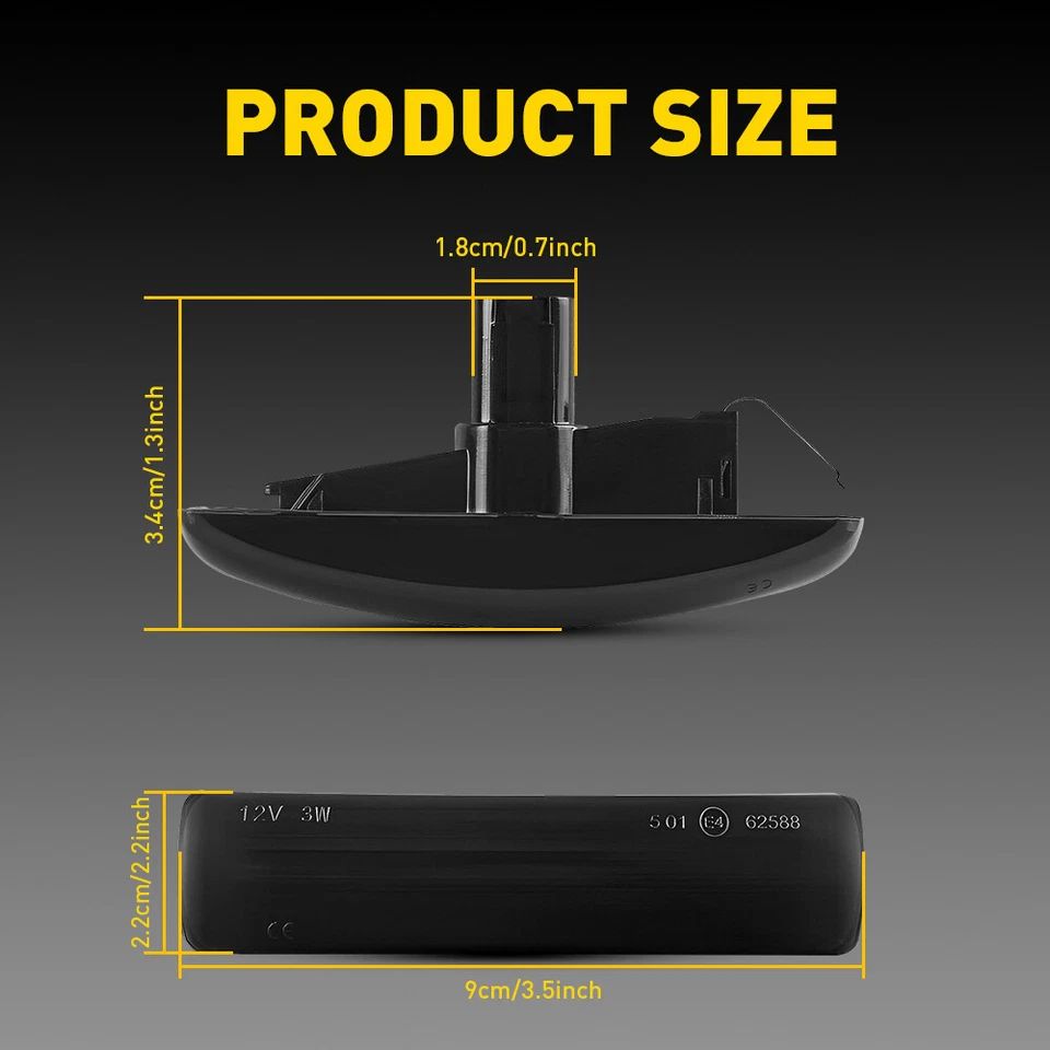 For Land Rover Freelander 2 Dynamic Led Side Repeaters Indicator Lights Smoked - Image 2 of 4