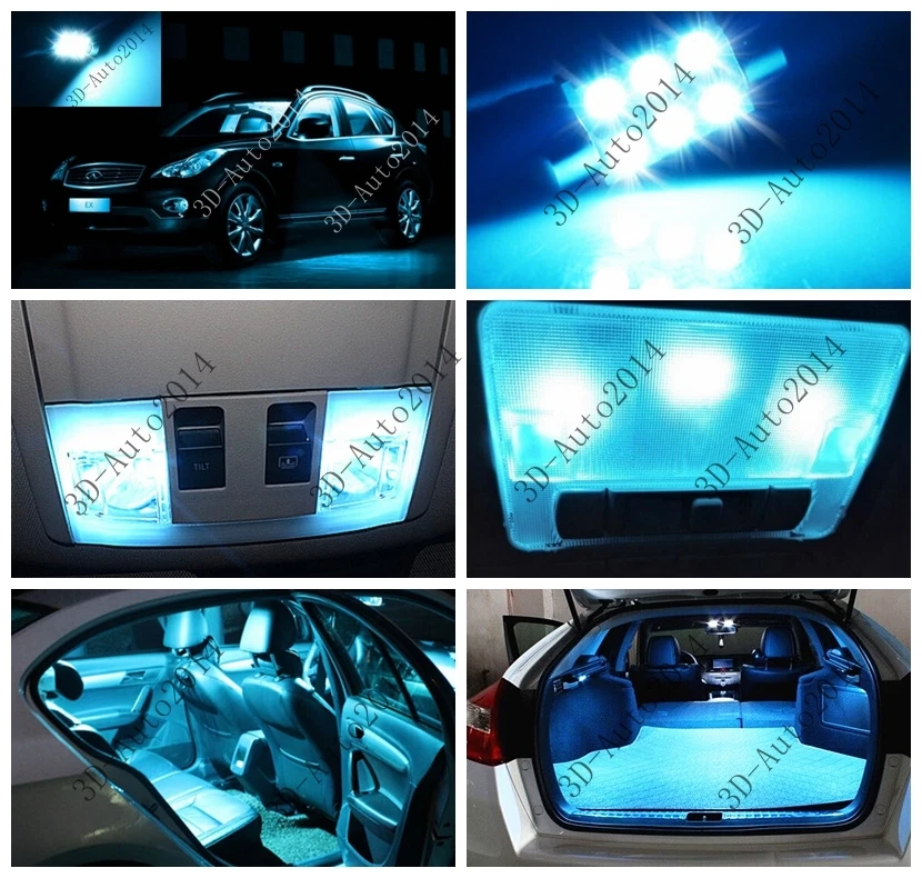18pcs LED ICE Blue Light Interior Package Kit for Cadillac Escalade ESV 2014 - Image 2 of 4