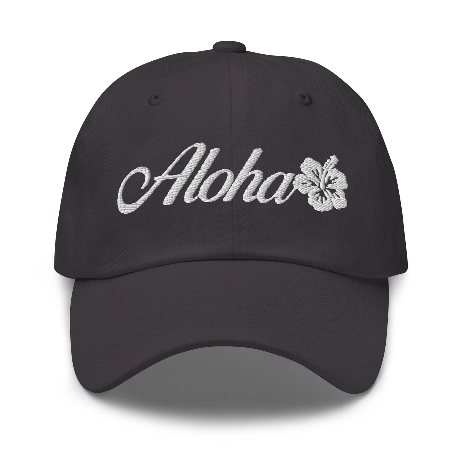 Aloha Dad Hat with Hibiscus Embroidery