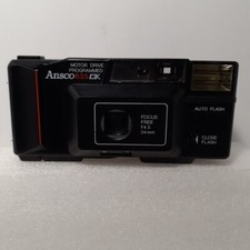 Used Retro Ansco 635 DX 35mm Film Camera Motor Drive Free Focus Auto Flash H.K.