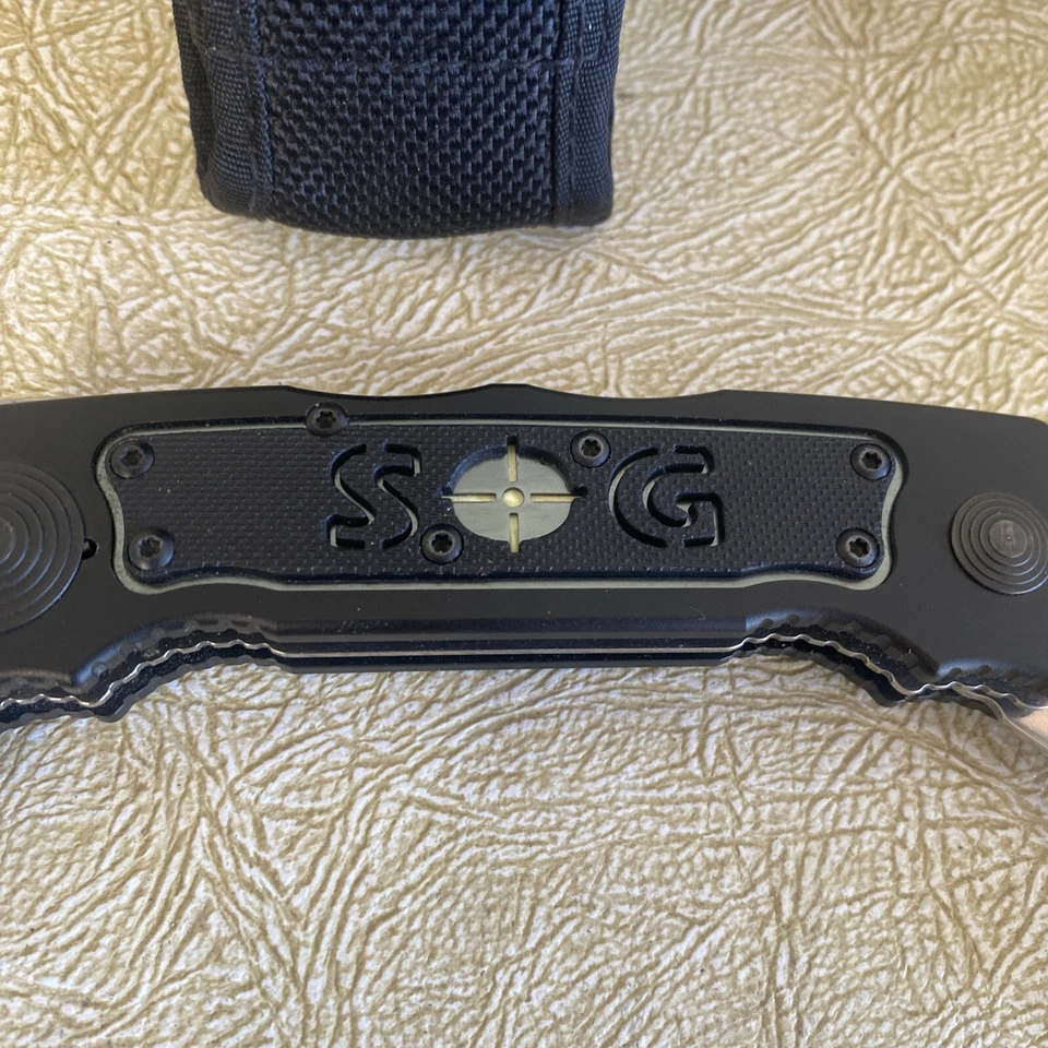 SOG Bi-Polar Knife TiNi Blade USA With Cutter - Image 4 of 4