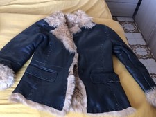 Cappotto montone Ermanno Scevino vera pelle-inserti in pelliccia-taglia 46