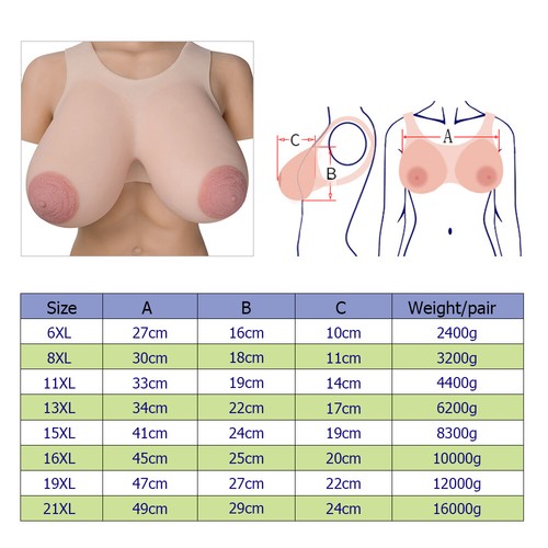 Vollsilikon Westenriemen Big Areola riesige Brustformen Drag Queen große Boobs CD - Bild 18 von 24
