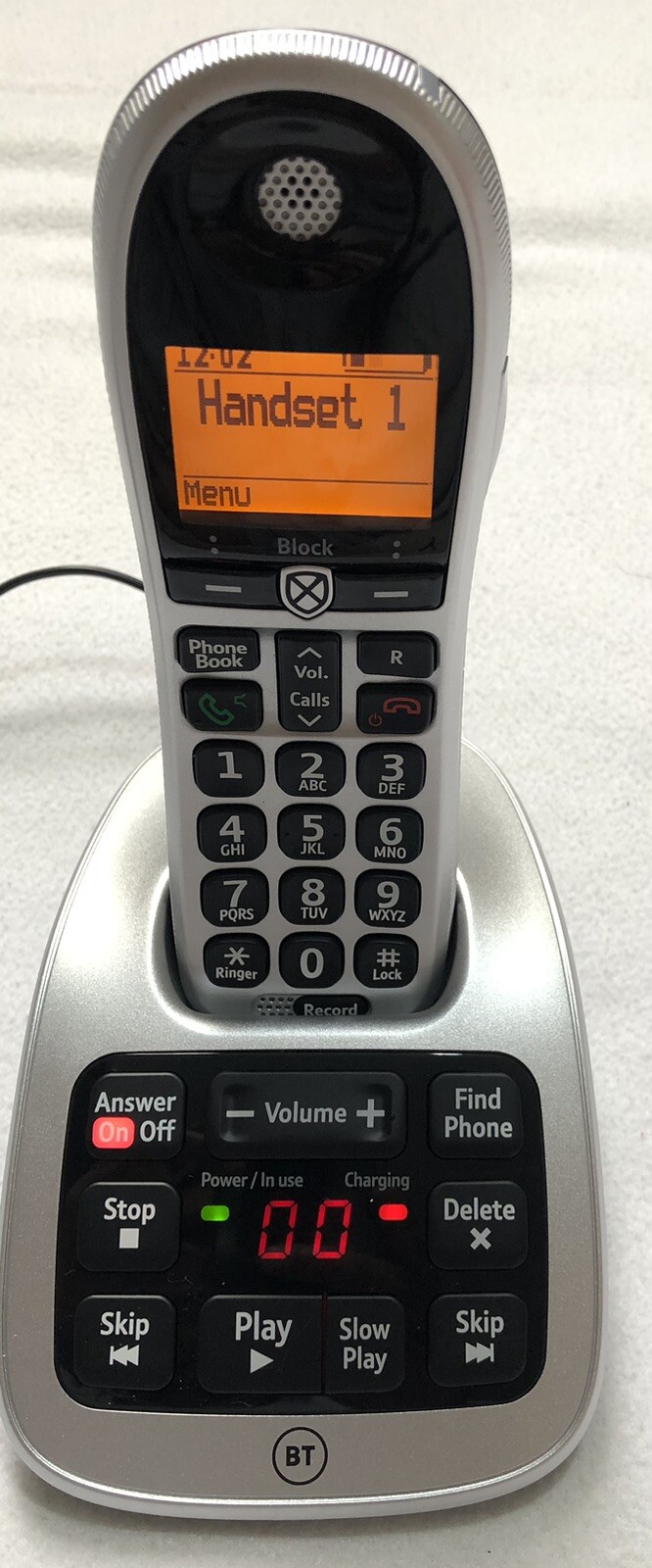 BT4600 Big Button Cordless Phone Answering Machine Call Blocker Silver