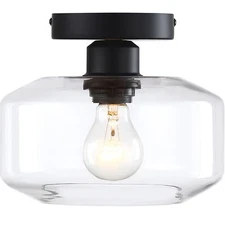 DESIGNERS FOUNTAIN Semi Flush Mount Ceiling Light, 8.75 Inch Clear Glass Ligh...