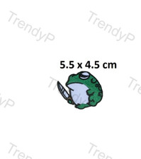 Angry Frog With Knife Cute Fat Iron Sew On patch Jacket Jeans Leather Hat N-1447
