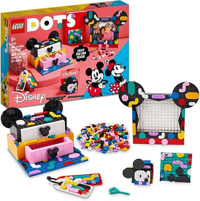 LEGO 41964 DOTS Micky & Minnie Kreativbox zum Schulanfang, 6-in-1 Bastelset mit 