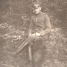 WWI German Soldier Feldwebel Iron Cross Ribbon Real Photo Postcard