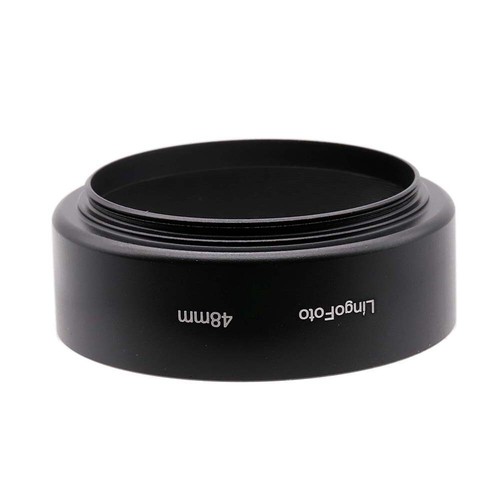 LingoFoto 48mm Black Standard Metal Lens Hood Shade for QL17 GIII DSLR Camera - Picture 9 of 12