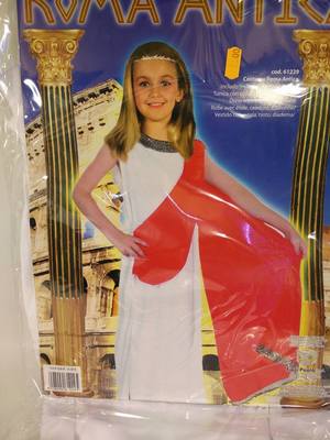 COSTUME CARNEVALE BAMBINA TAGLIA ANNI ANTICA ROMA