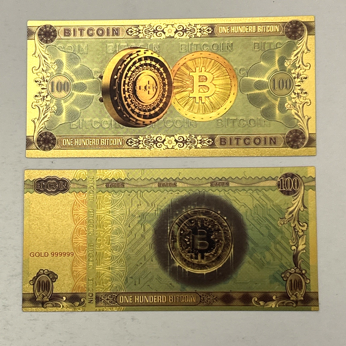 *100 Bitcoin Cryptocurrency* 💥24k Gold Foil Plated Collectible Banknote
