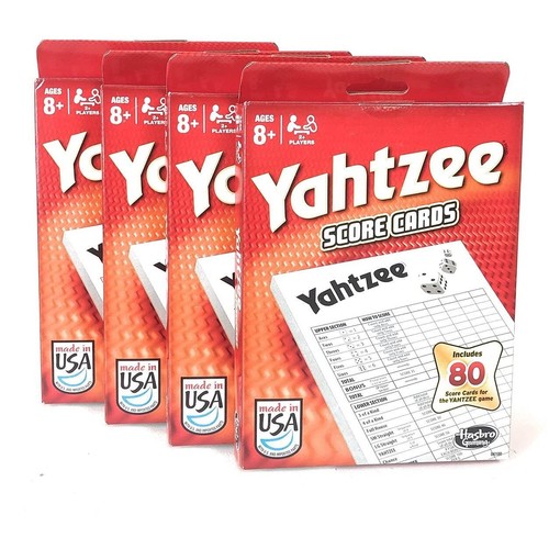 Yahtzee Score Card Refill Pack 320 Cards 4 Packs for All Ages 8 and Up - Picture 1 of 2
