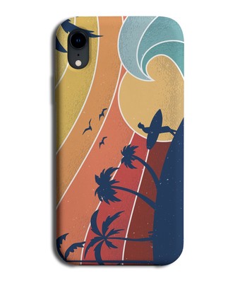 Sunset Surfer Silhouette Handyhülle Cover Surfen Surfen Sonnenaufgang Wellen Ozeane M682