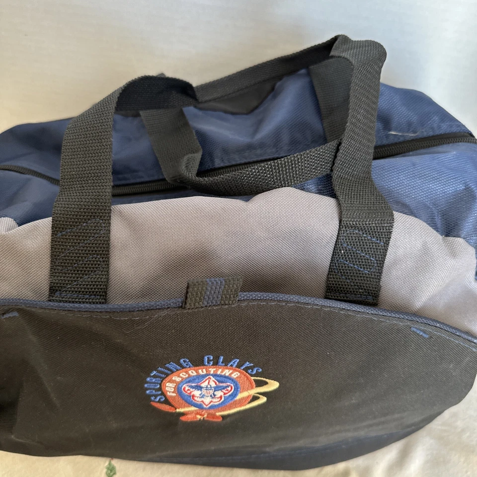 Bolso de Lona Vintage Scouting Años 90 Arcillas Deportivas Viaje Gimnasio-Negro/Azul/Gris CPort Foto 2 de 4