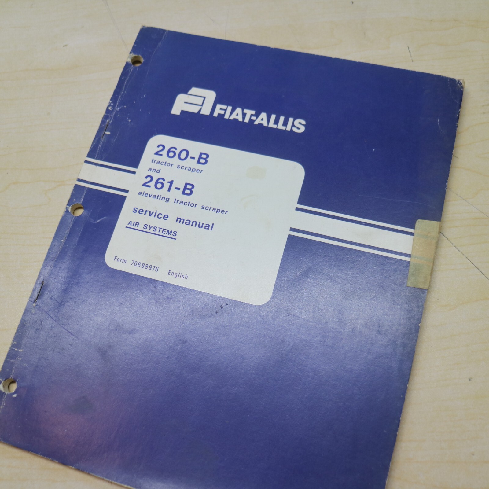 FIAT-Allis 260B 261B Scraper Air System SHOP Service Manual repair book ...