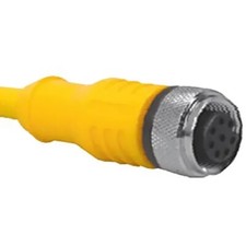 Turck RKC 4T-10 Cordset, M12 Female Straight, 4 Wire, 10 m, Yellow PVC, Eurofast