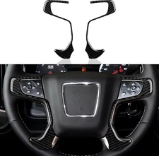 Real Carbon Fiber Steering Button Panel Cover Trim Fits 14-18 Silverado Sierra