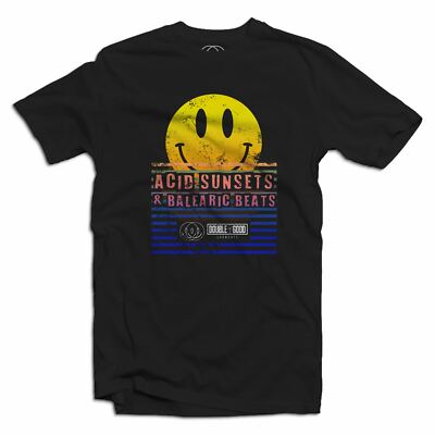 Acid Sunsets Balaeric Beats EDM Acid House Music Techno Rave Mens T Shirt