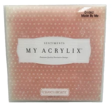 Close to my Heart CTMH Made By Me Sentiments D1082 Clear Stamp Set Flower Hearts