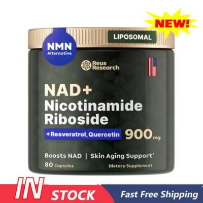 Nicotinamide Riboside+/Resveratrol NAD+ Supplement 900mg Anti-Aging /-