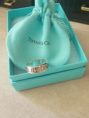 Tiffany & Co Atlas Sterling Silver Roman Number Ring Narrow | eBay