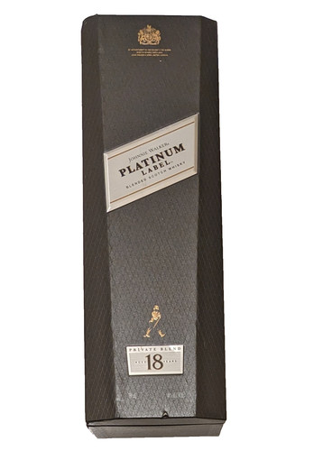 Johnnie Walker EMPTY Platinum Label 18 Year Scotch 750ML Bottle w/ Stopper Box