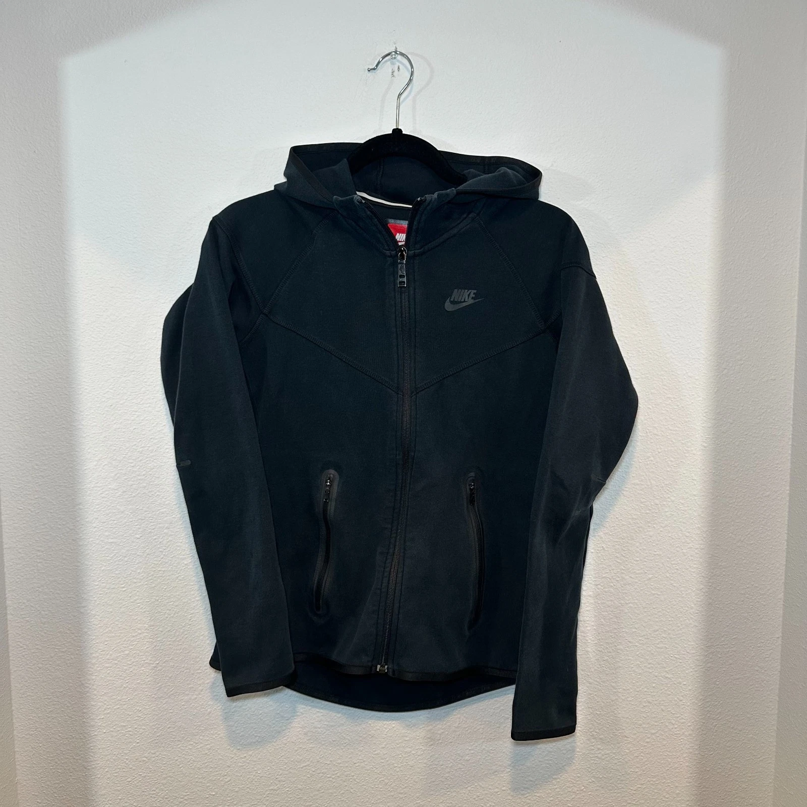 Nike Women's Athletic Full Zip Black Hoodie Tech Fleece Jacket Size Small