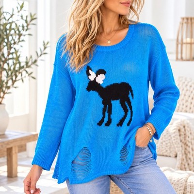 oversize Pullover Feinstrick Vintage Look Größe 36 38 40 42 NEU AJC P115