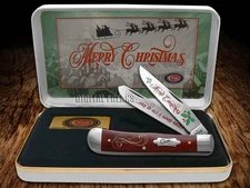 Case xx Trapper Knife Merry Christmas Red Bone Pocket CAT-MC/RSB