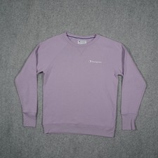 Champion Women's Purple M Sweatshirt Raglan Sleeve Poly Cotton Blend Crewneck