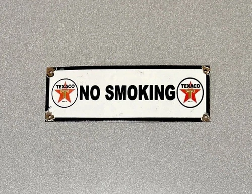 VINTAGE TEXACO NO SMOKING PORCELAIN SIGN OIL GAS CAR TRUCK MOTORCYCLE