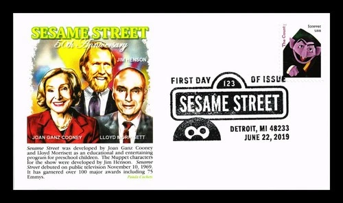 US COVER PANDA CACHETS PICTORIAL CANCEL FIRST DAY OF ISSUE SESAME STREET COUNT