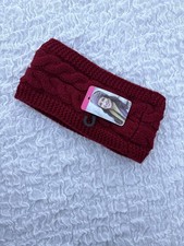New with tags Red Knit Headband Fuzz Warm One Size Perfect for Winter Cable Knit