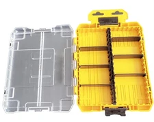 #Dwan2190 Tool Box Compartments Clear Lid Organizer Removable Yellow Drill Bits
