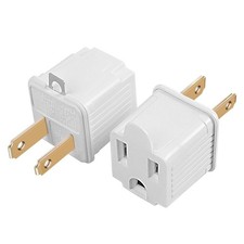 3-Prong to 2-Prong Outlet Adapter, Grounded Converter, 2-Pack for Home  Work
