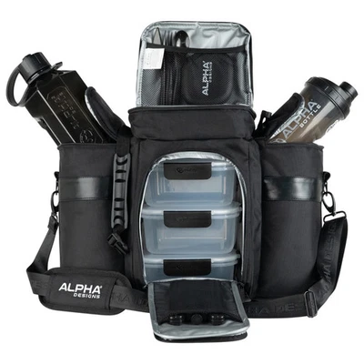 Alpha Designs - Meal Prep Kühltasche - Isolierte Lunch-Tasche für Fitnessstudio - 8-teiliges Set