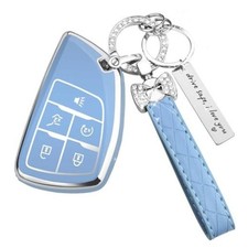 for Chevy Key Fob Cover, 5 Button TPU Protection Case, 5 Buttons 5 Buttons-Blue