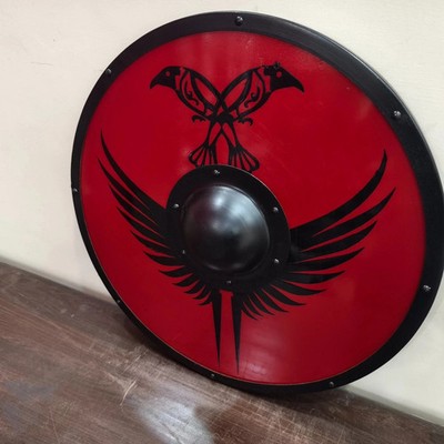Raven Crow Medieval Round 24'' Battle Armor Heavy Ready Warrior Handmade