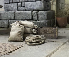 RWD 1/35 Scale Diorama Accessories - Supply Set (Sacks, Crate & Rope)