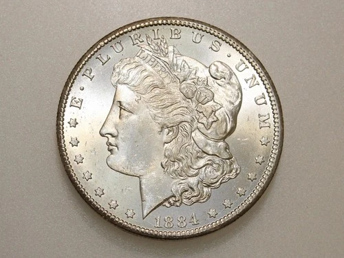 1884-CC $1 MORGAN SILVER ONE DOLLAR GEM BU