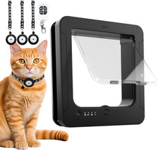 Smart Cat Door for Interior  Exterior, Cat Pet Door with 3 Collar Sensor Keys 