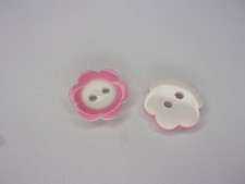 10 x Coloured Rim Daisy Flower Buttons Candy Pink Rim 16mm Sewing Knits D22